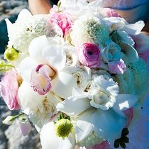 Весільний букет - орхідеї та анемони